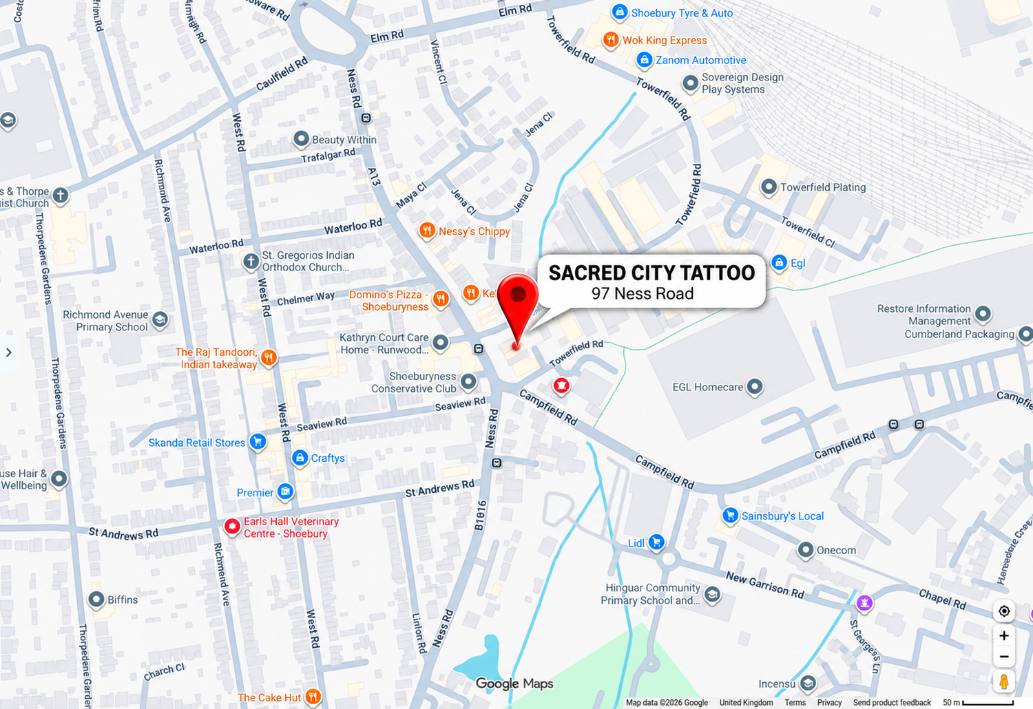 Sacred City Tattoo studio and artwork